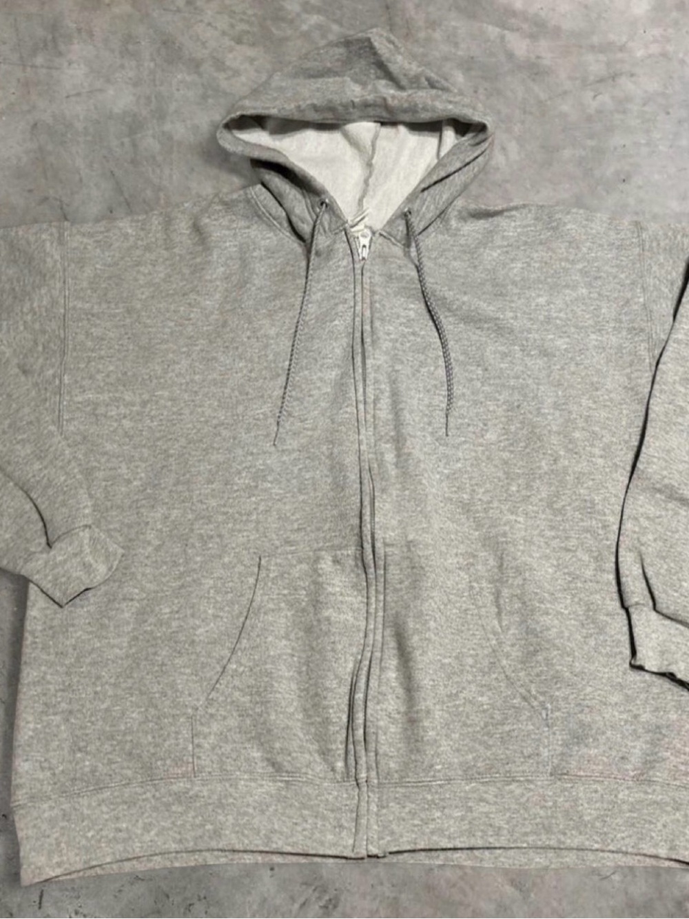 Hanes Light Gray Full-Zip Hooded Sweatshirt